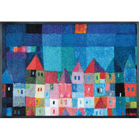 FUßMATTE 50/75 cm Colourful Houses  - Multicolor, Trend, Kunststoff/Textil (50/75cm) - wash+dry