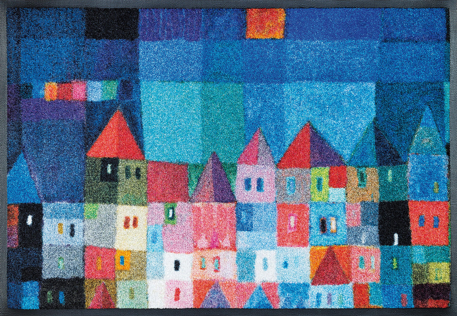 wash+dry FUßMATTE Colourful Houses Mehrfarbig 50x75 cm