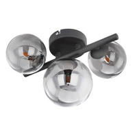 LED FALILÁMPA - fekete, Design, Üveg/fém (28/19cm)