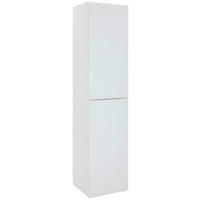 MEHRZWECKSCHRANK 45/196/40,5 cm  in Weiß  - Weiß Hochglanz/Alufarben, Design, Glas/Holzwerkstoff (45/196/40,5cm) - Voleo
