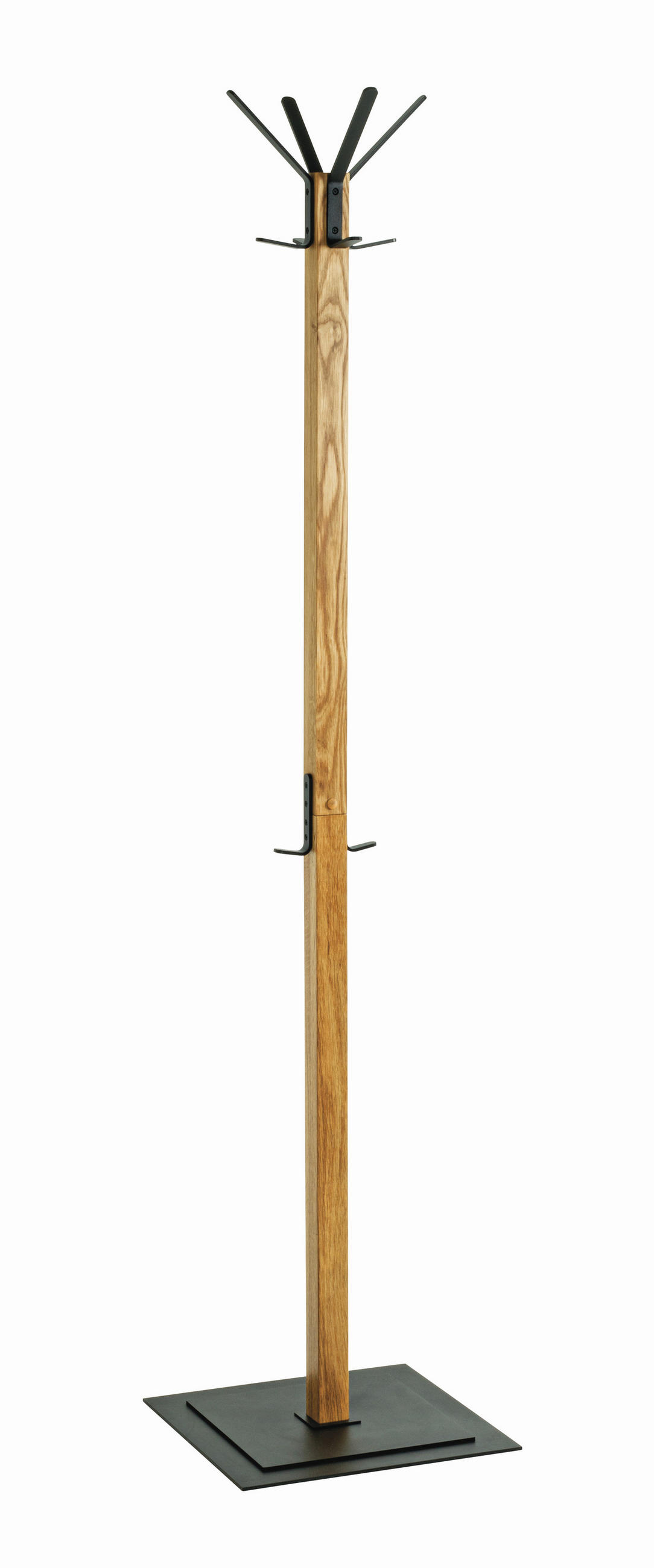 KLEIDERSTÄNDER in Braun, Schwarz, Eichefarben 40/180/40 cm   - Eichefarben/Schwarz, KONVENTIONELL, Holz/Metall (40/180/40cm)