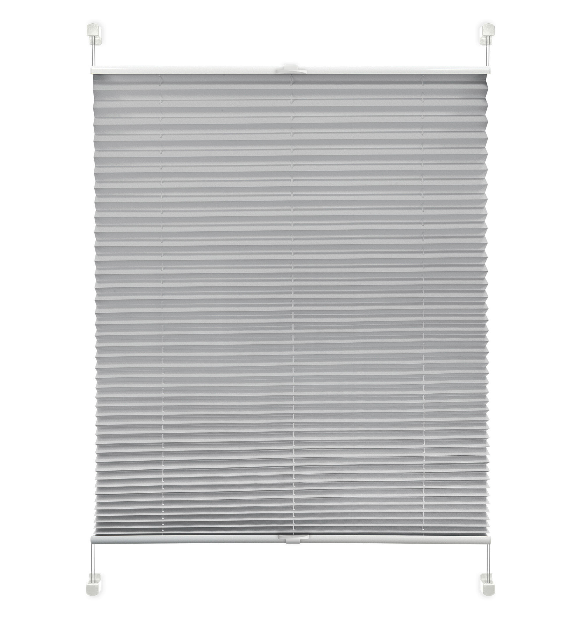 Plissee Solid Crash Silber B: 60 cm, ohne Bohren/Verspannt