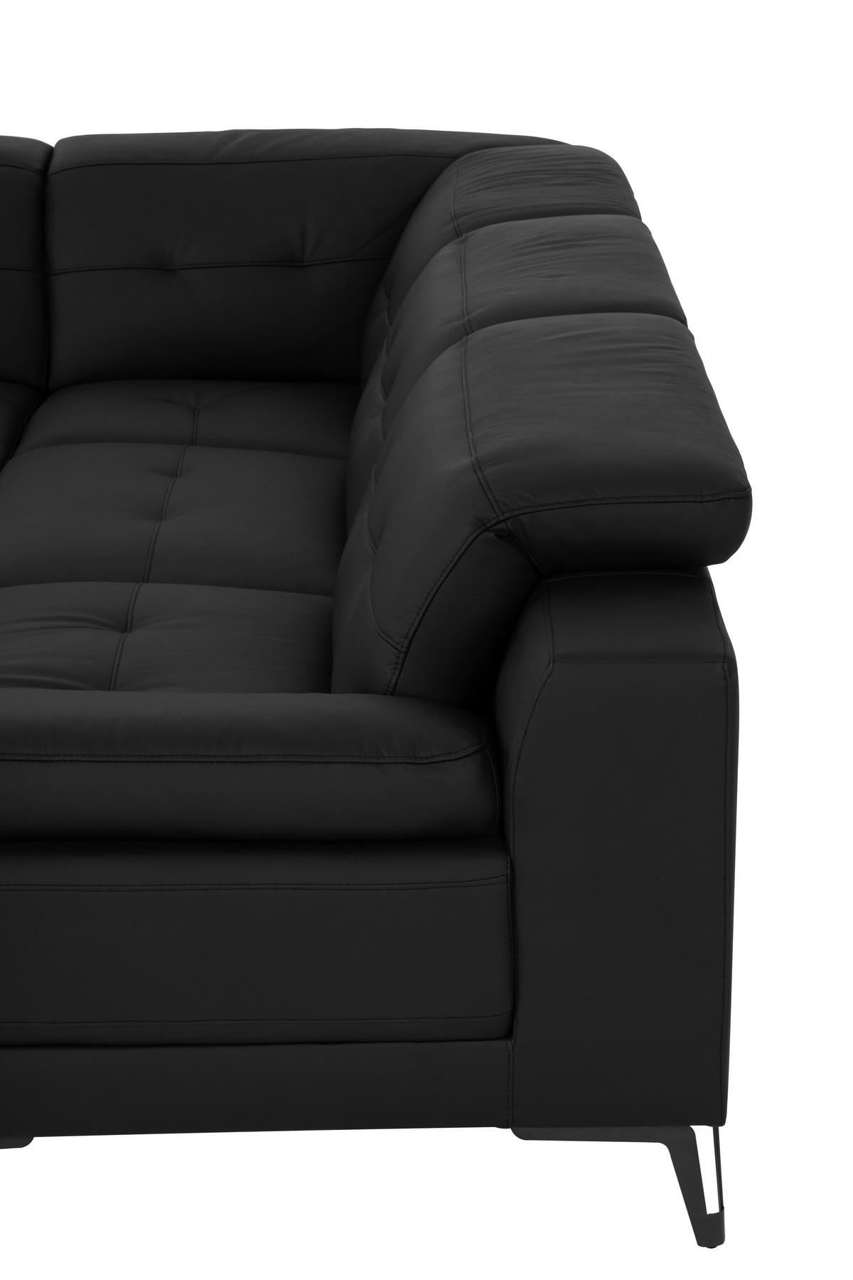 CloseUp von MID.YOU ECKSOFA Schwarz Echtleder.