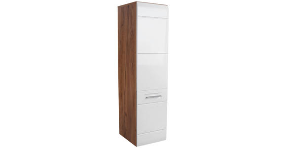 Midischrank mit Soft-Close Avensis B: 35cm, Weiß + Eiche - Eichefarben/Weiß, MODERN, Holzwerkstoff (35/128,5/33cm) - Luca Bessoni
