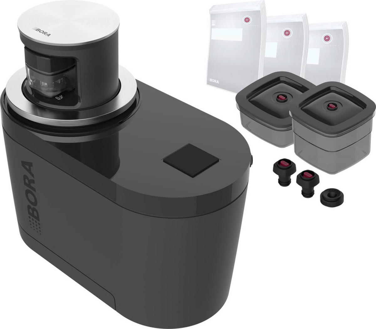 VAKUUMIERSET  - Edelstahlfarben, Basics, Kunststoff (23,9/14,2/12,4cm) - Bora