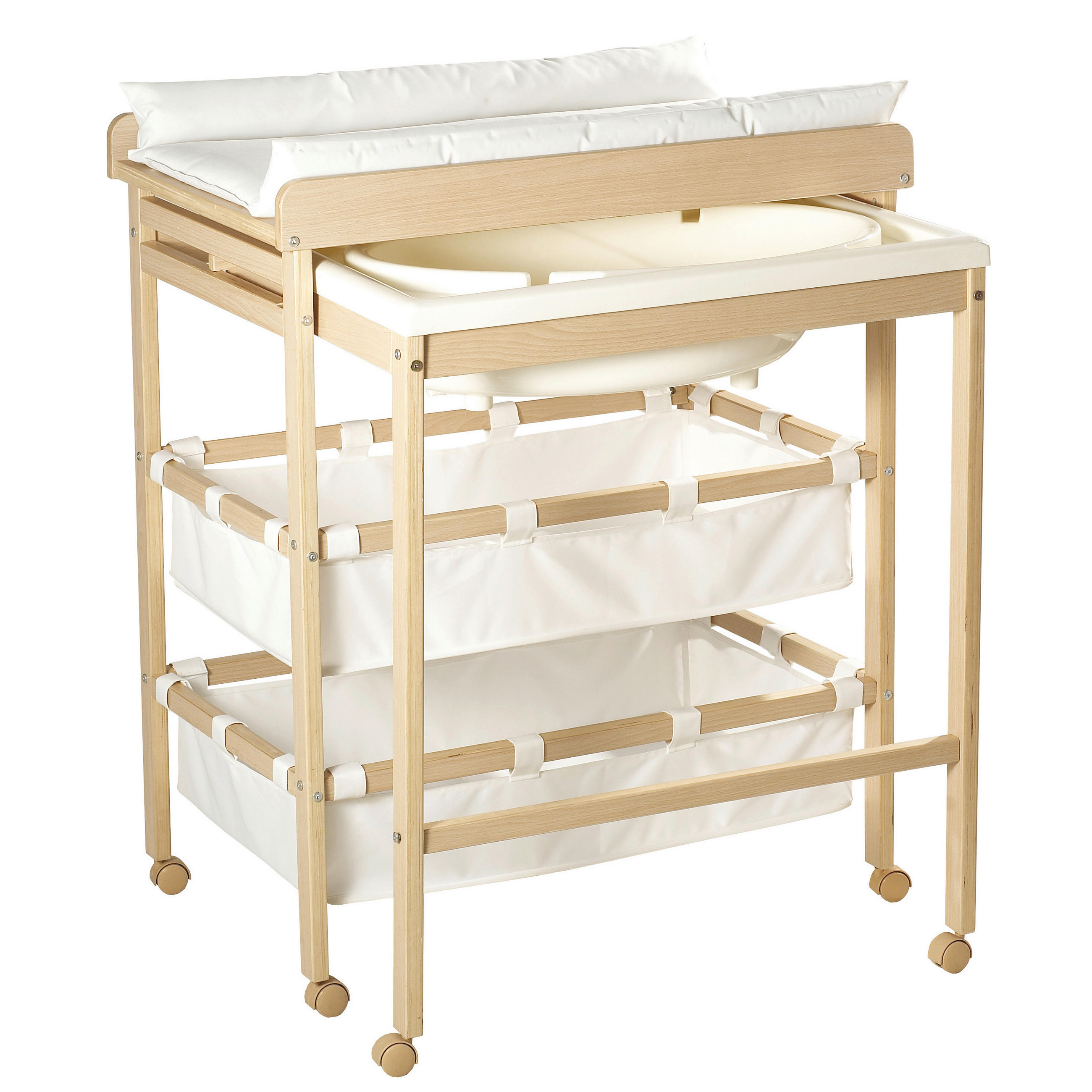 BADE-WICKEL-KOMBINATION roba Baby Pool Naturfarben, Buchefarben  - Buchefarben/Naturfarben, Basics, Holzwerkstoff/Textil (56/100/83cm) - Roba