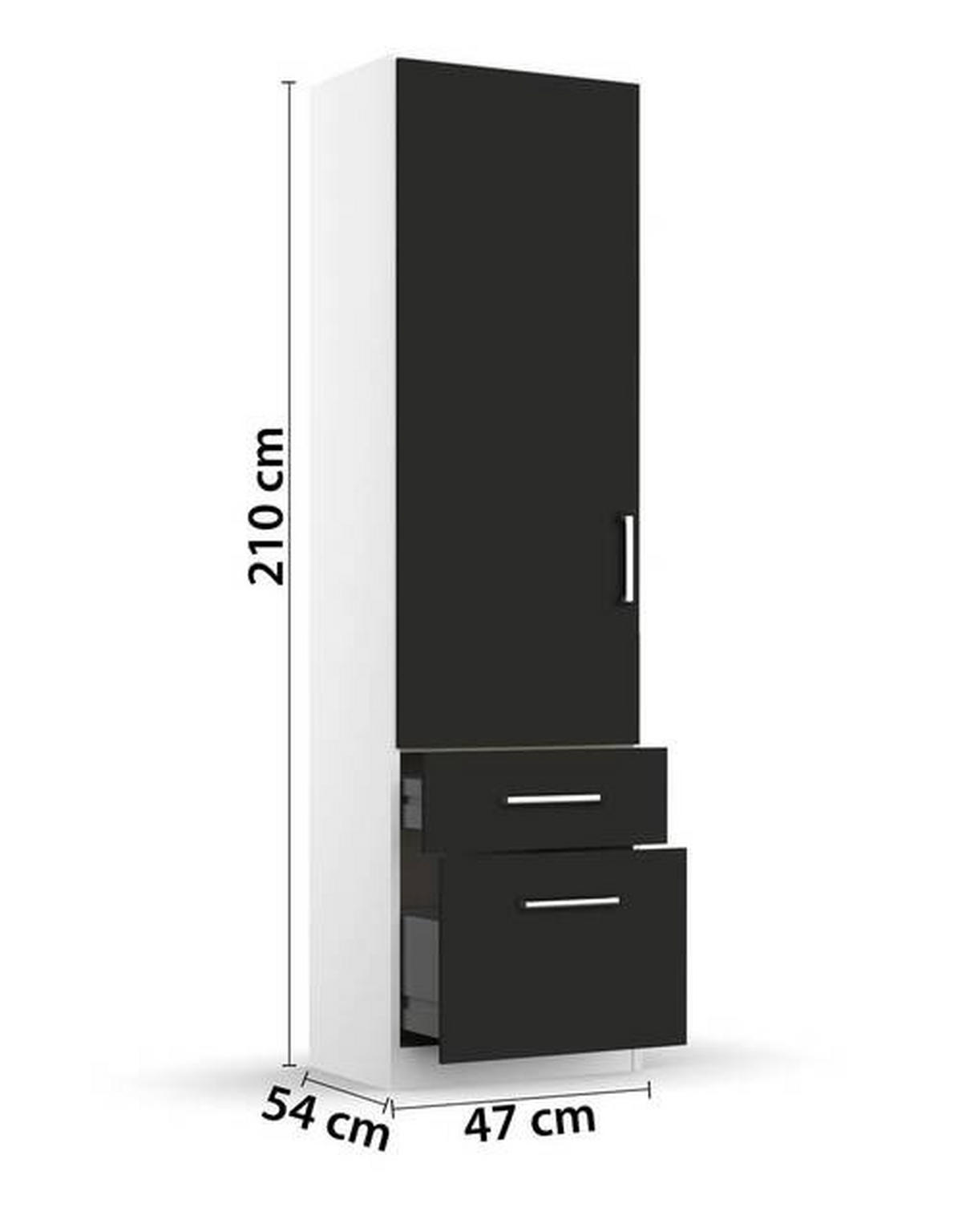 DREHTÜRENSCHRANK in Weiss, Grau  - Chromfarben/Weiss, Modern, Holzwerkstoff/Kunststoff (47/197/54cm) - Rauch Möbel