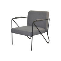 SESSEL Webstoff, Flachgewebe Grau    - Schwarz/Grau, Design, Textil/Metall (76/64/77cm) - MID.YOU