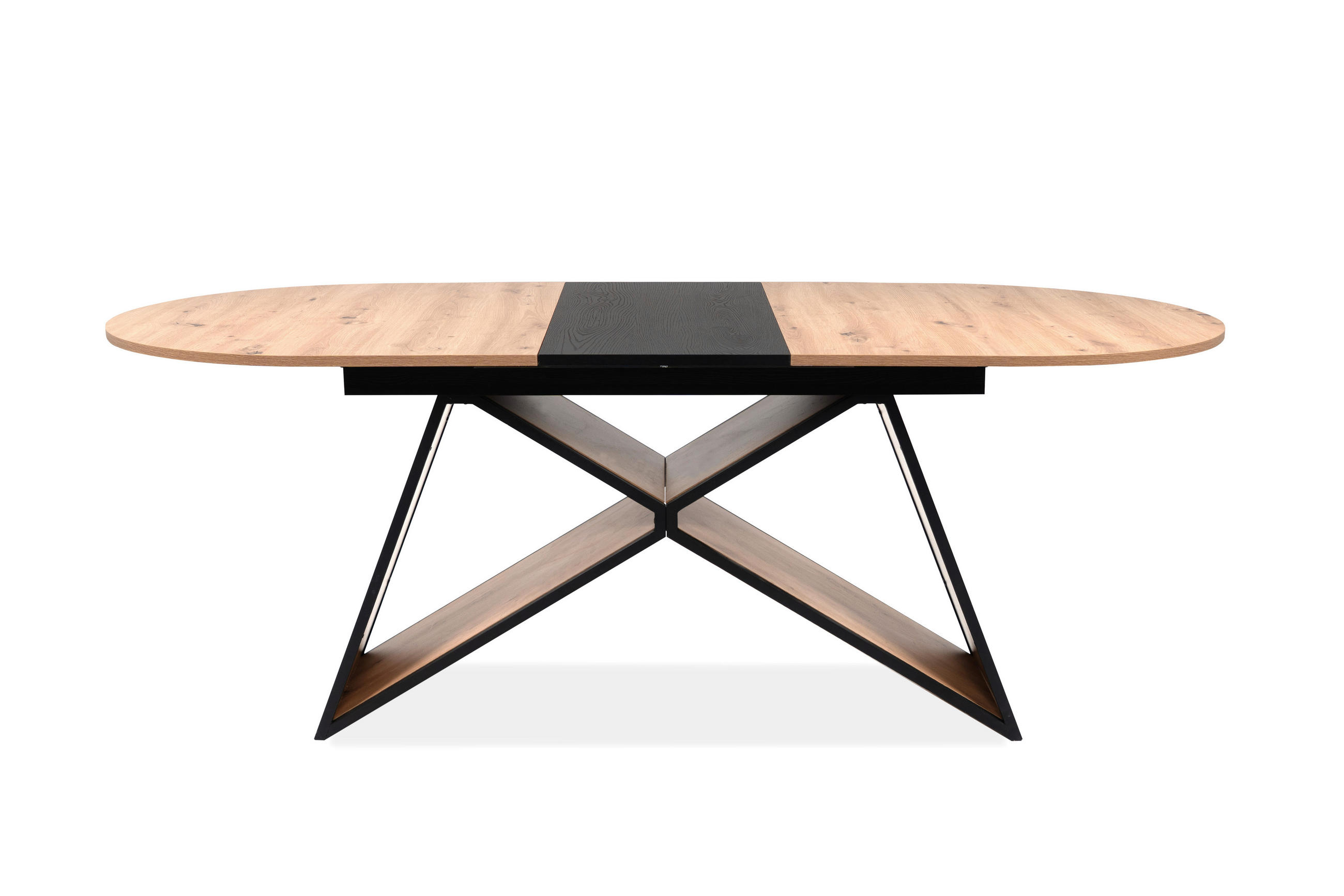 ESSTISCH - Schwarz/Eiche Artisan, MODERN, Holzwerkstoff/Metall (160-200/90/76cm) - MID.YOU