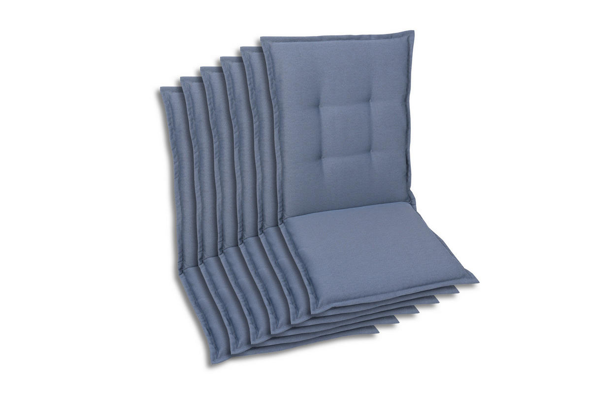 SESSELAUFLAGENSET Uni  - Blau, Basics, Textil (50/7/108cm)