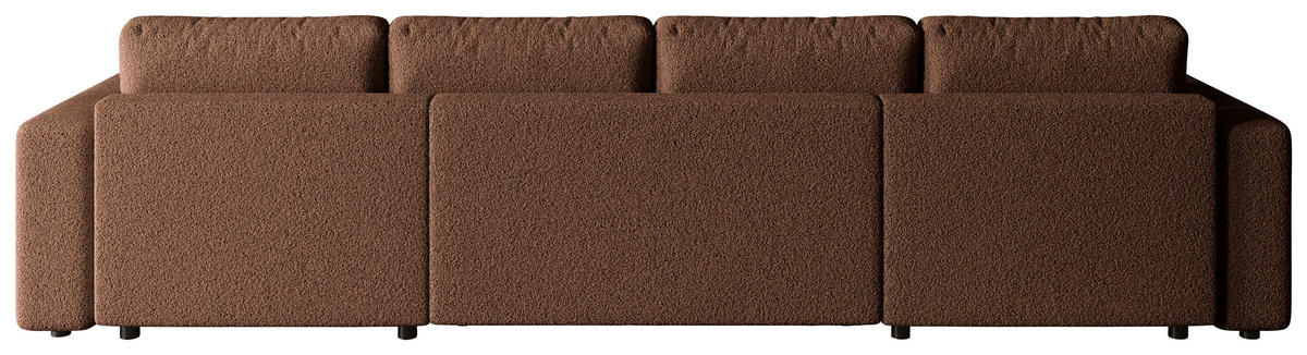 WOHNLANDSCHAFT Rostfarben Bouclé  - Rostfarben/Schwarz, MODERN, Kunststoff/Textil (190/380/190cm) - Carryhome