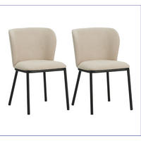 STUHL-SET 2 Stück  Webstoff  Beige  - Beige/Schwarz, MODERN, Textil/Metall (52/80/44cm) - MID.YOU