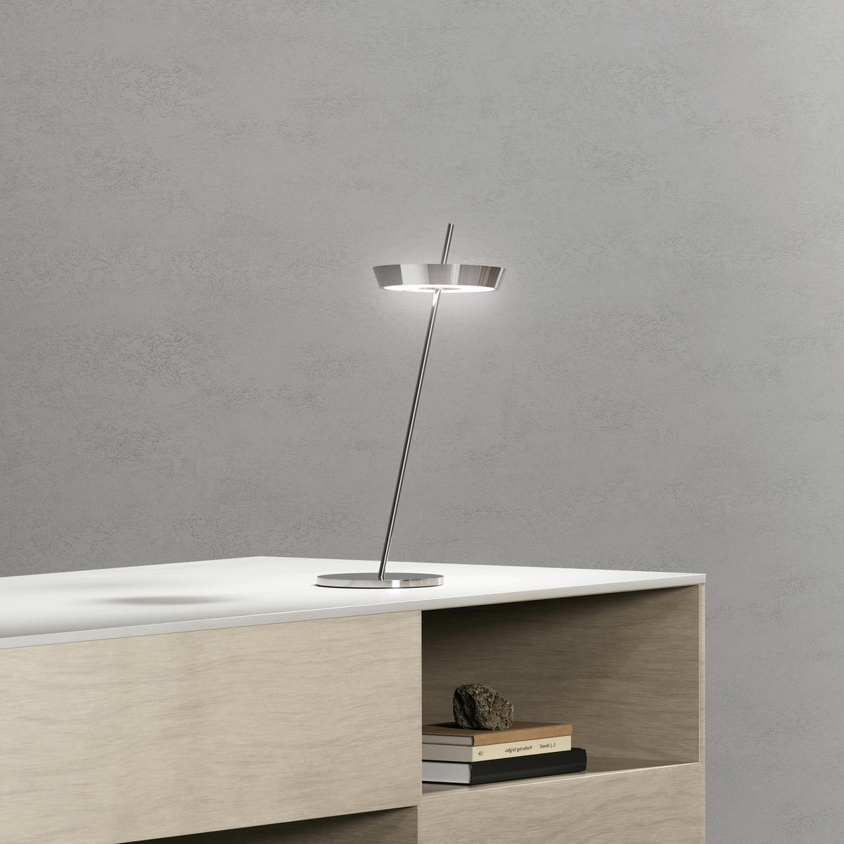 AKKU-TISCHLEUCHTE Mahina 20,7/13,3/35,5 cm   - Chromfarben, Design, Metall (20,7/13,3/35,5cm)