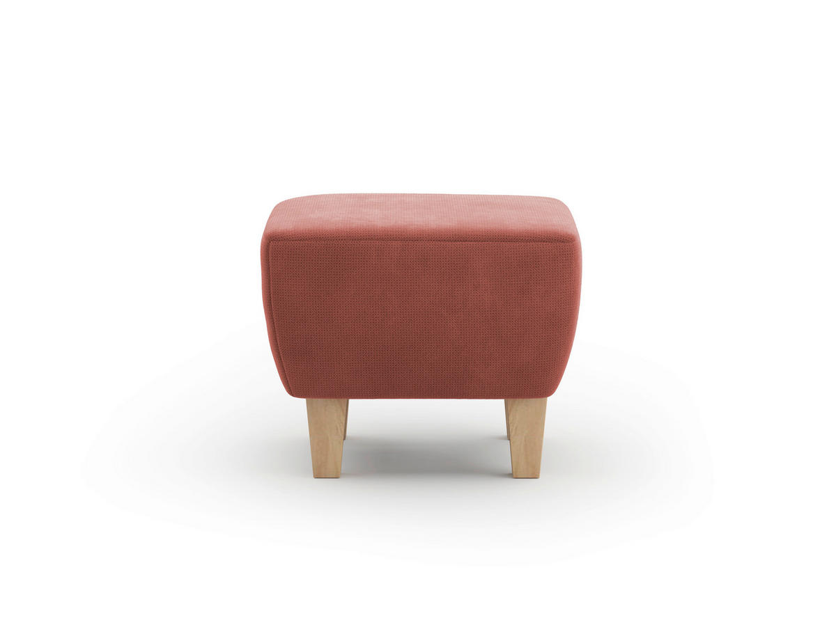 HOCKER in Textil Kirschrot  - Eichefarben/Kirschrot, Konventionell, Holz/Textil (56/46/56cm) - Sit & More