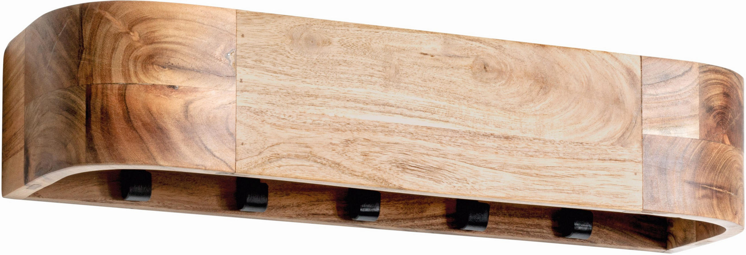 CUIER CU MONTARE PE PERETE - negru/culoare lemn acacia, Konventionell, lemn/metal (60/20/13cm)