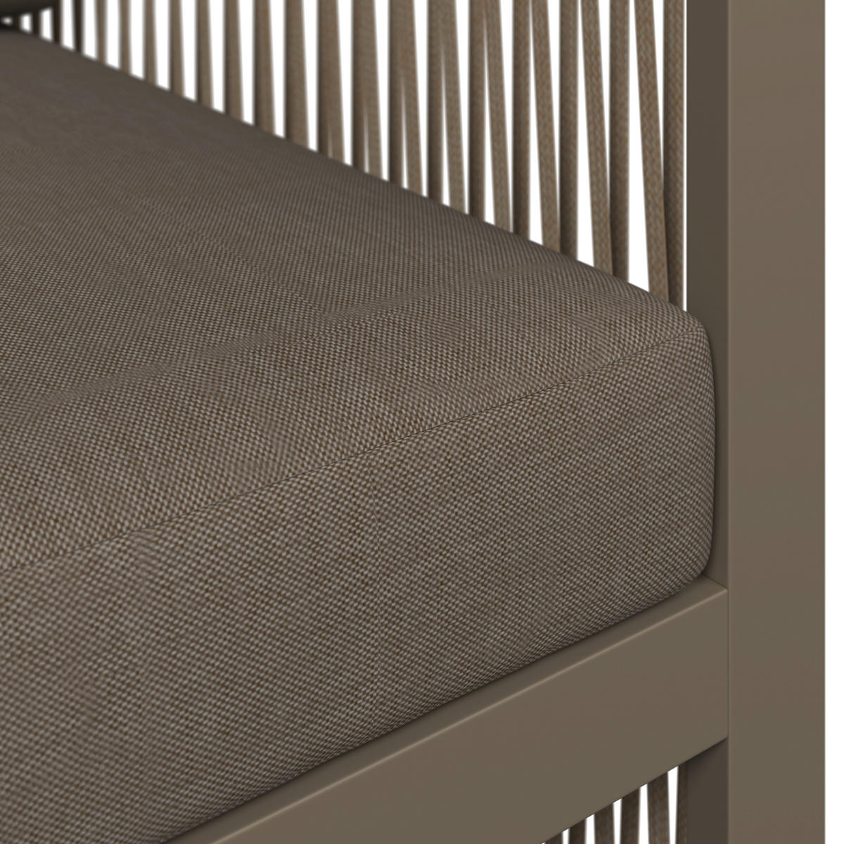 LOUNGESOFA  - Beige/Schwarz, MODERN, Holz/Metall (190/73/76cm) - Ambia Garden