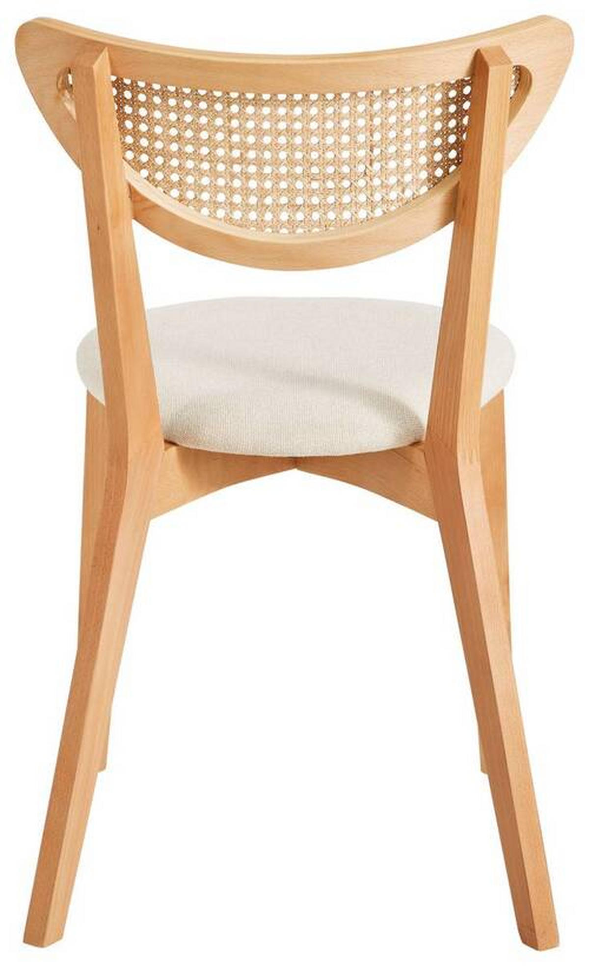 STUHL Webstoff Naturfarben, Weiß Bambus, Buche furniert, Sperrholz  - Naturfarben/Weiß, Trend, Holz/Textil (54,8/81,3/46,8cm) - Livetastic