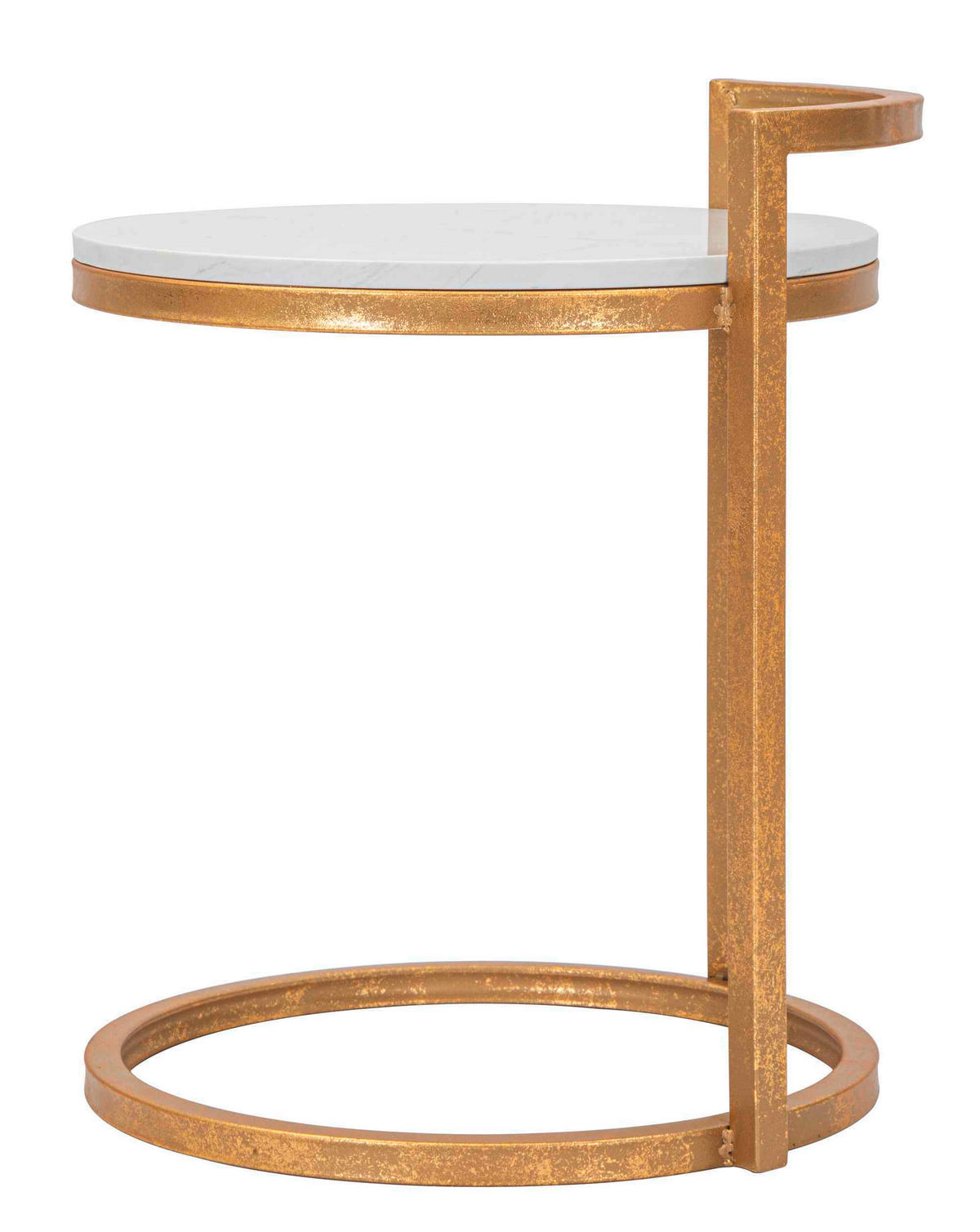 COUCHTISCH Weiß, Goldfarben  - Goldfarben/Weiß, Basics, Stein/Metall (40/50/43cm)