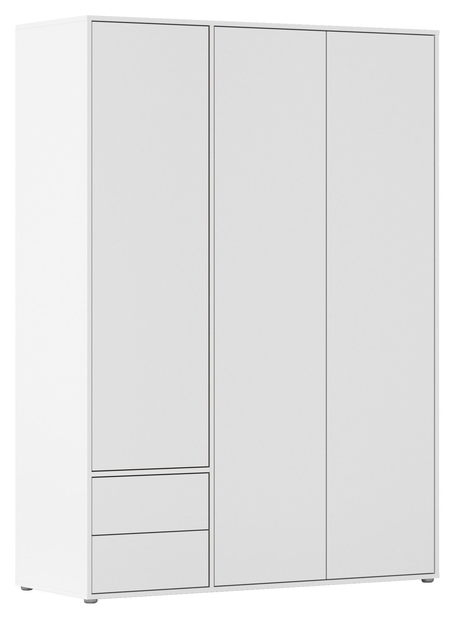 DREHTÜRENSCHRANK 140/194/53 cm 3-türig Weiß  - Weiß, MODERN, Holzwerkstoff (140/194/53cm) - Rauch Möbel