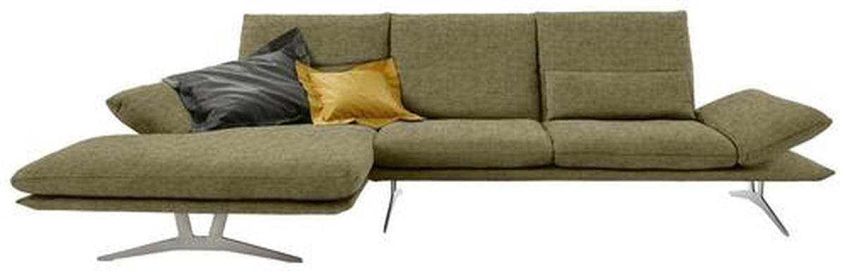 ECKSOFA Grün Flachgewebe  - Grün, Design, Textil/Metall (159/314cm) - Koinor