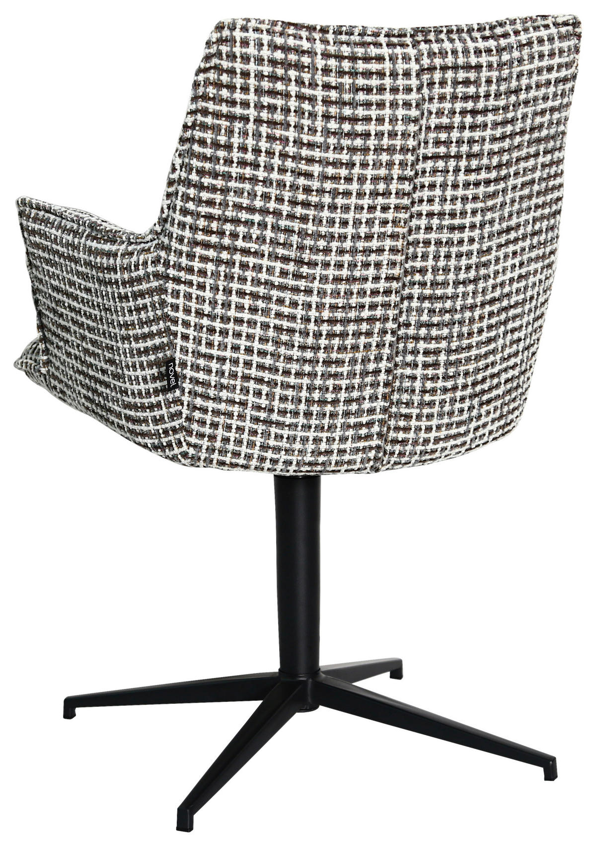 ARMLEHNSTUHL  in Eisen Chenille  - Graubraun/Schwarz, MODERN, Textil/Metall (59,5/87,5/62,5cm) - Novel
