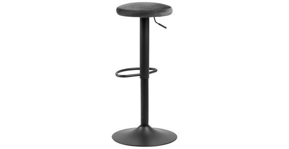 BARHOCKER Samt Dunkelgrau Stoffauswahl - Dunkelgrau/Schwarz, Design, Textil/Metall (40/62-82/40cm) - Carryhome