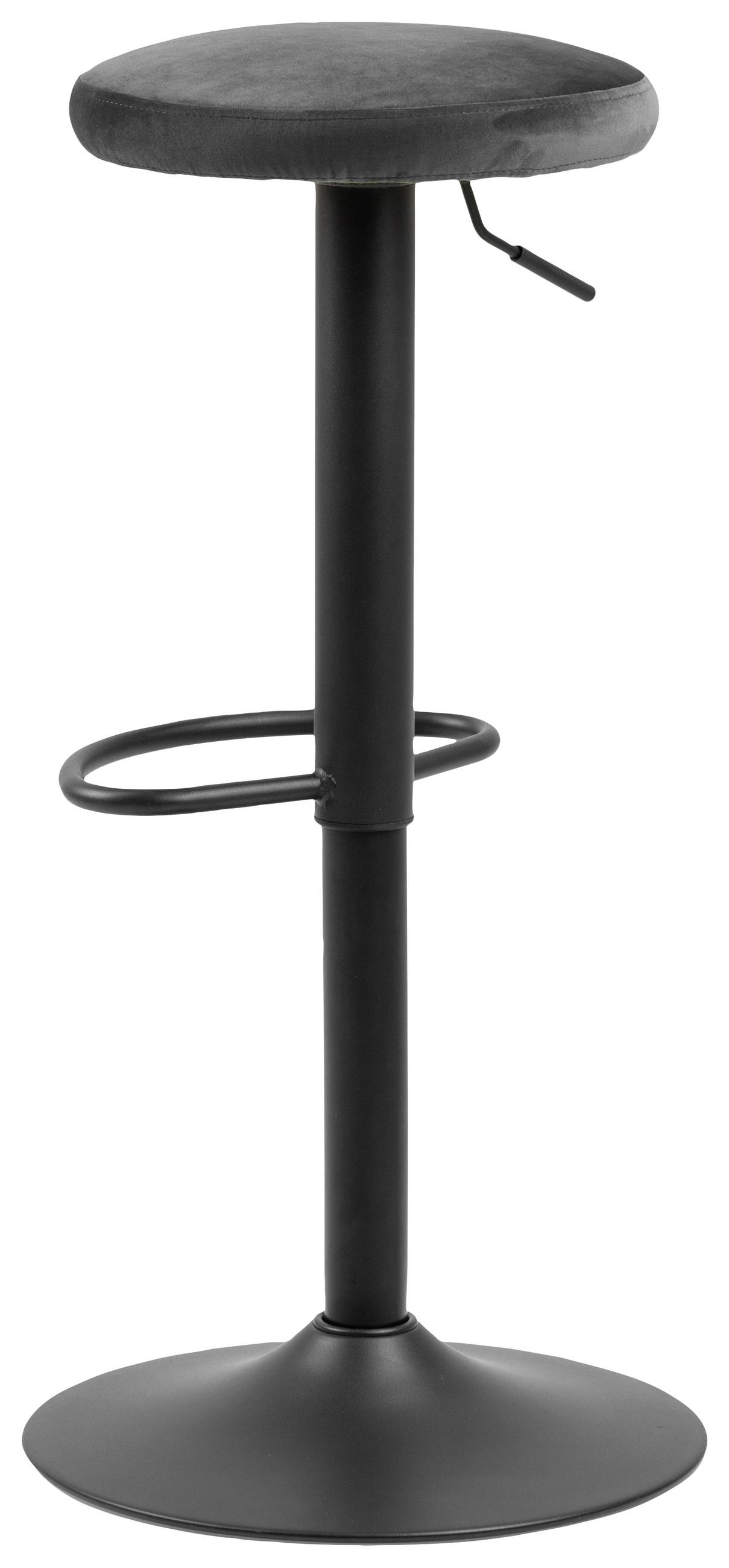 TABURET DE BAR in textil gri închis  - gri închis/negru, Design, metal/textil (40/62-82/40cm) - Carryhome