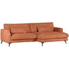 ECKSOFA in Cord Rostfarben  - Rostfarben/Schwarz, Lifestyle, Textil/Metall (270/140cm) - Livetastic