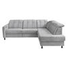 ECKSOFA in Chenille Silberfarben  - Silberfarben/Schwarz, Modern, Textil/Metall (270/198cm) - Livetastic