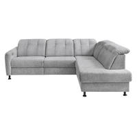 ECKSOFA in Chenille Silberfarben  - Silberfarben/Schwarz, Modern, Textil/Metall (270/198cm) - Livetastic
