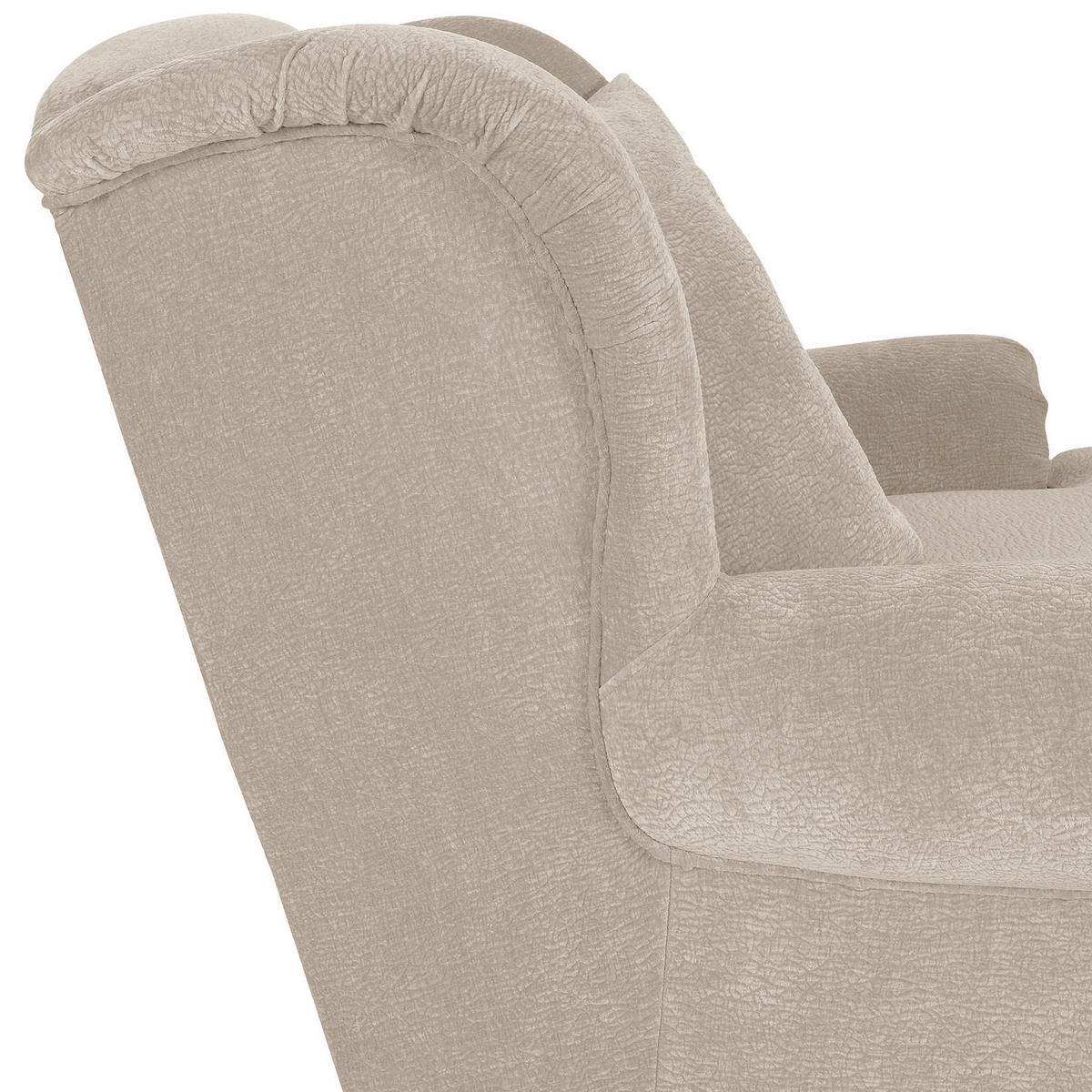 XXL-SESSEL Chenille Beige    - Beige/Schwarz, ROMANTIK / LANDHAUS, Holz/Textil (125/100/140cm) - Landscape