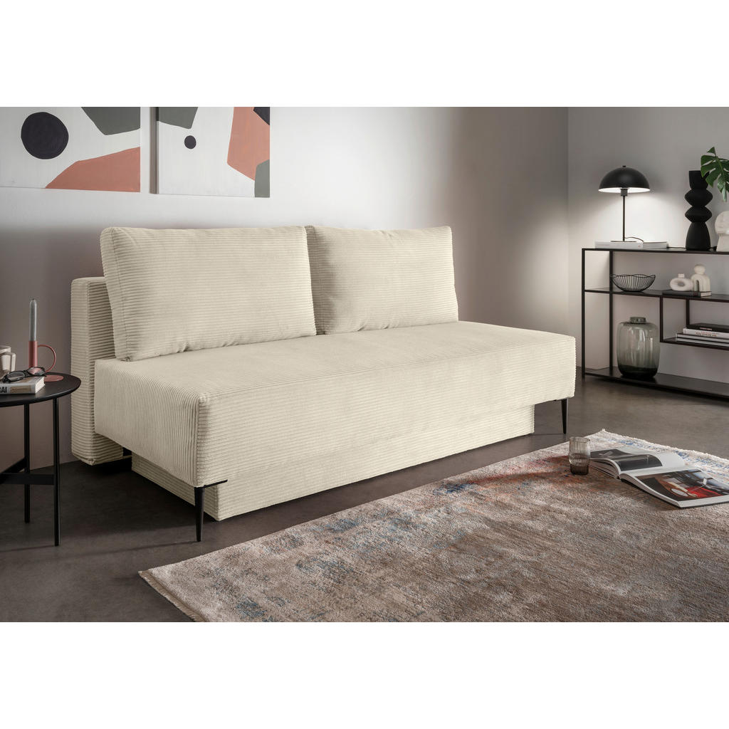 Thumbnail - Livetastic Schlafsofa, Beige, Textil, Uni, 2-Sitzer, Füllung: Schaumstoff, 198x90x100 cm, Liegefunktion, Schlafen auf Si...