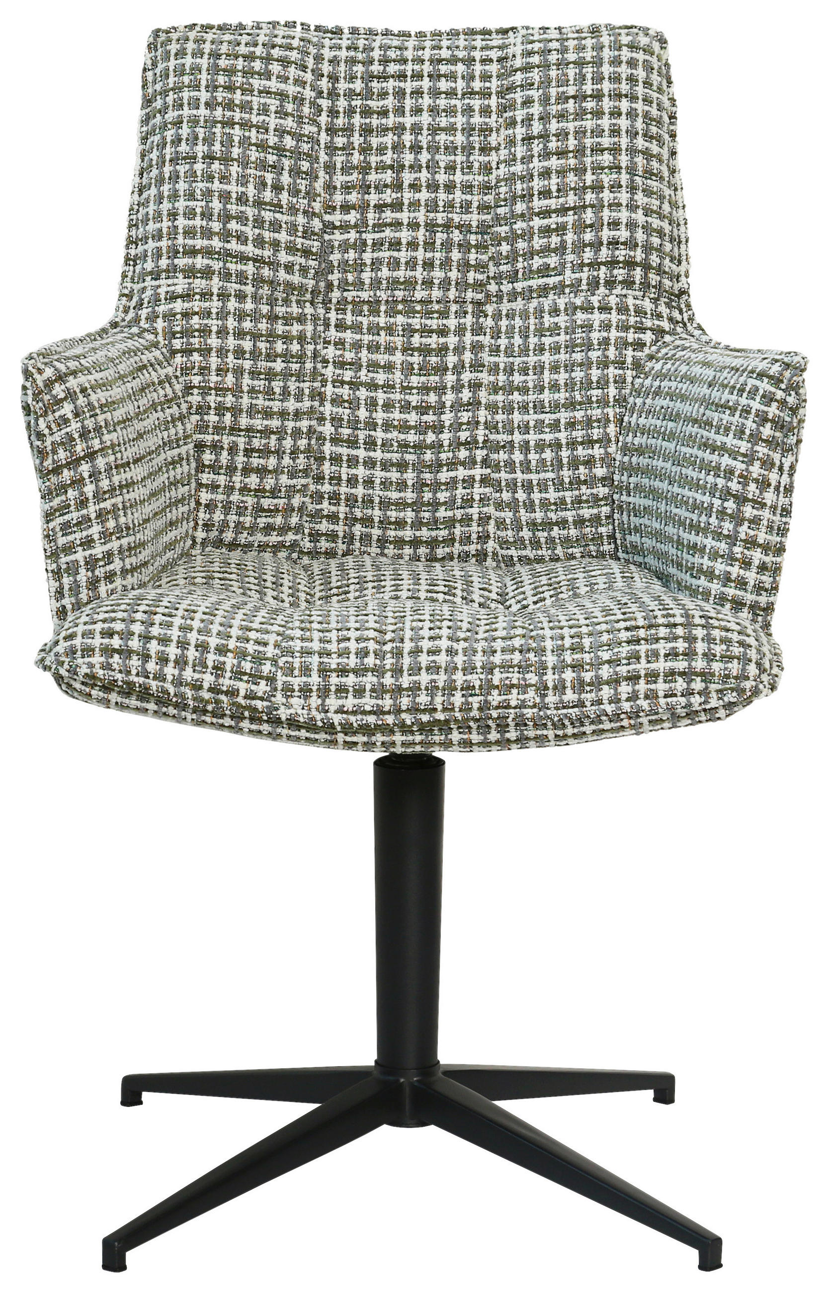 ARMLEHNSTUHL  in Eisen Chenille  - Schwarz/Weiß, MODERN, Textil/Metall (59,5/87,5/62,5cm) - Novel