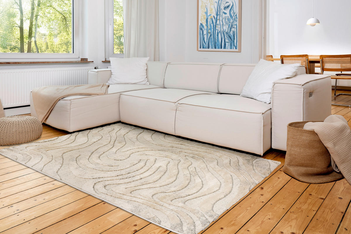 WEBTEPPICH 200/280 cm Lou Creme, Grau rechteckig  - Creme/Grau, Basics, Kunststoff/Textil (200/280cm) - Astra