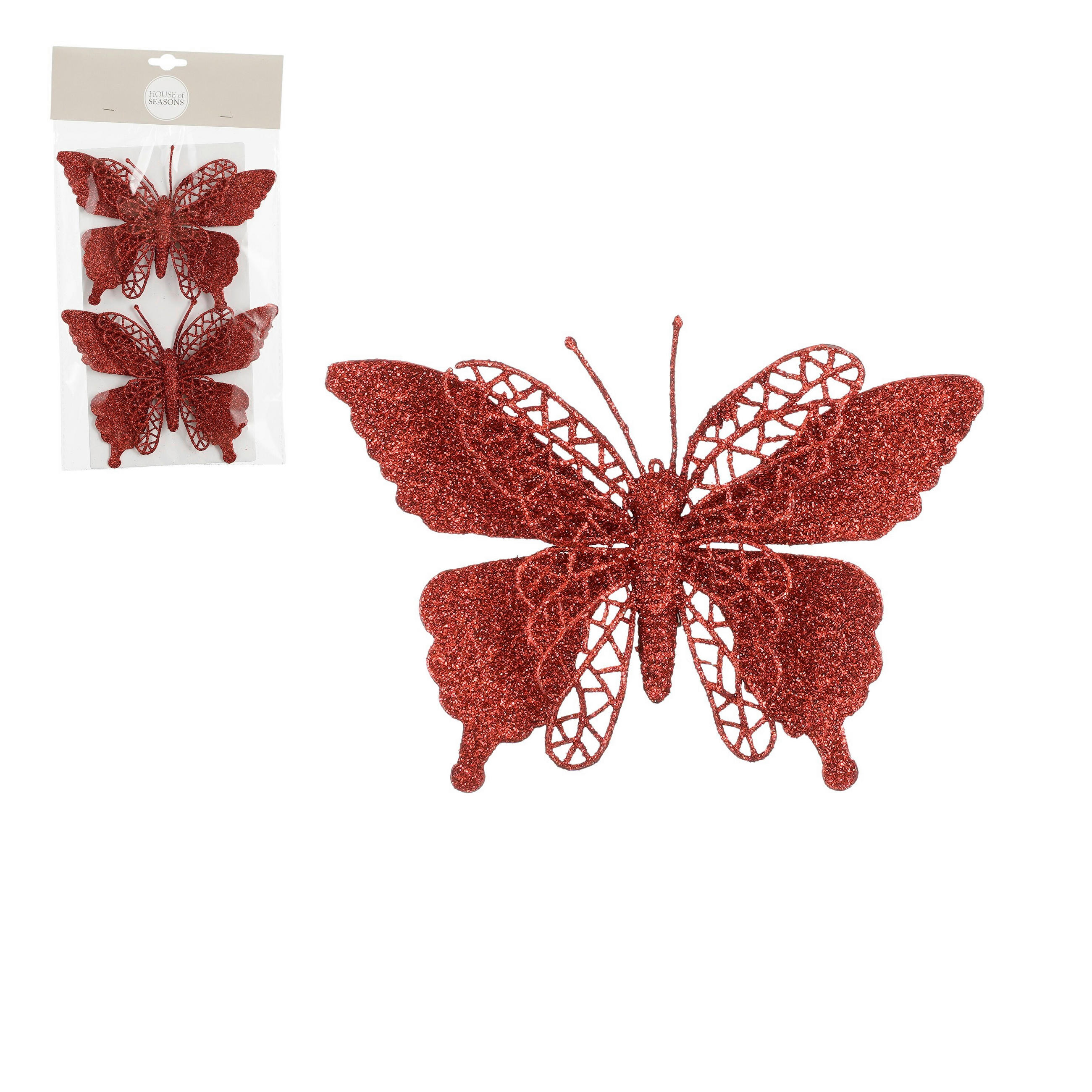 UKRASNA ŠTIPALJKA - crvena, Osnovno, plastika (11/16cm) - X-Mas