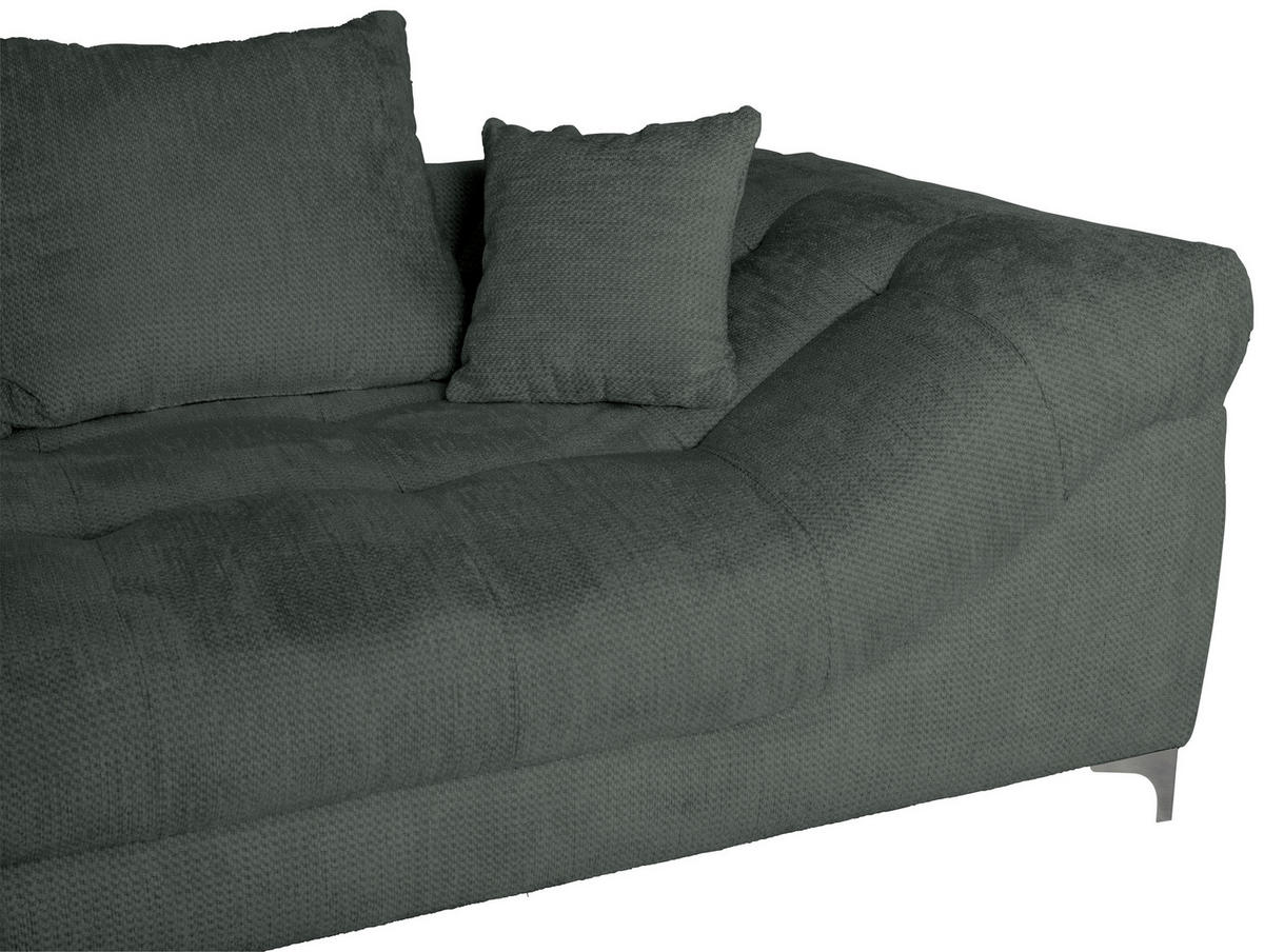 ECKSOFA Dunkelgrau Chenille  - Chromfarben/Dunkelgrau, KONVENTIONELL, Textil/Metall (227/329cm) - Carryhome