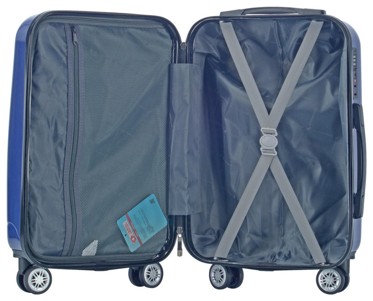 CESTOVNÝ KUFOR 90 l - modrá, Design, plast (51/28,5/77cm)