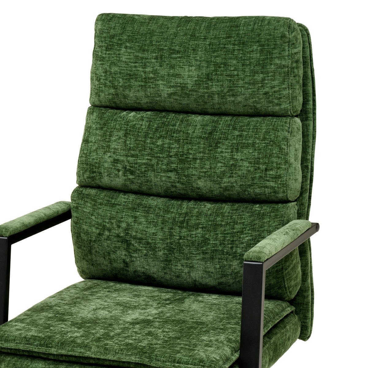 CHEFSESSEL Webstoff Grün  - Schwarz/Grün, MODERN, Kunststoff/Textil (58/110-120/62cm) - MID.YOU