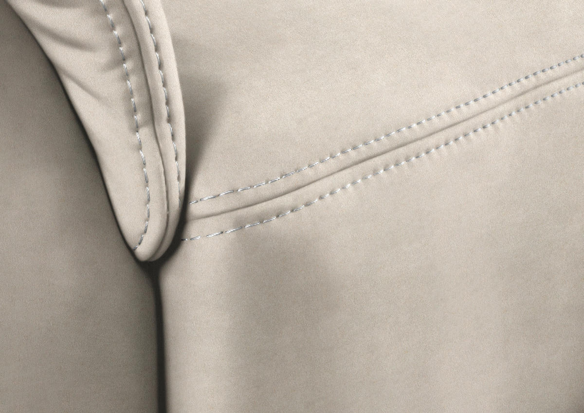 3-SITZER-SOFA in Mikrofaser Creme  - Beige/Creme, Konventionell, Textil/Metall (198/100/89cm) - Beldomo Comfort