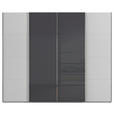 SCHWEBETÜRENSCHRANK 271/223/68 cm 4-türig Grau  - Chromfarben/Grau, KONVENTIONELL, Glas/Holzwerkstoff (271/223/68cm) - Novel