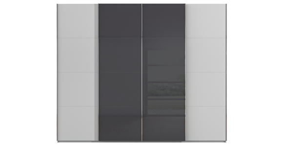 SCHWEBETÜRENSCHRANK 271/223/68 cm 4-türig Grau  - Chromfarben/Grau, KONVENTIONELL, Glas/Holzwerkstoff (271/223/68cm) - Novel