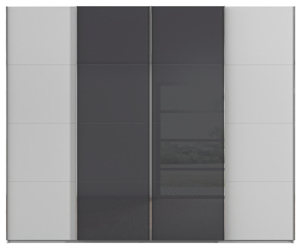 SCHWEBETÜRENSCHRANK 271/223/68 cm 4-türig Grau  - Chromfarben/Grau, KONVENTIONELL, Glas/Holzwerkstoff (271/223/68cm) - Novel