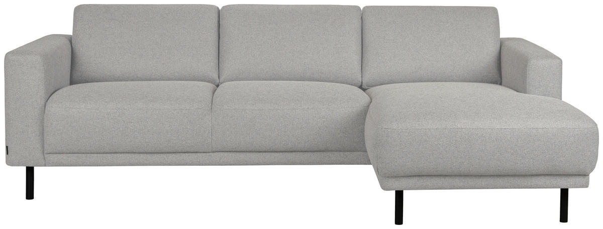 SOFFA i flatväv ljusgrå  - ljusgrå/svart, Design, metall/trä (238/78/142cm) - Pure Home Comfort