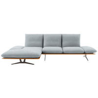 ECKSOFA Flachgewebe Hellgrau  - Hellgrau/Schwarz, Design, Holz/Textil (159/314cm) - Dieter Knoll