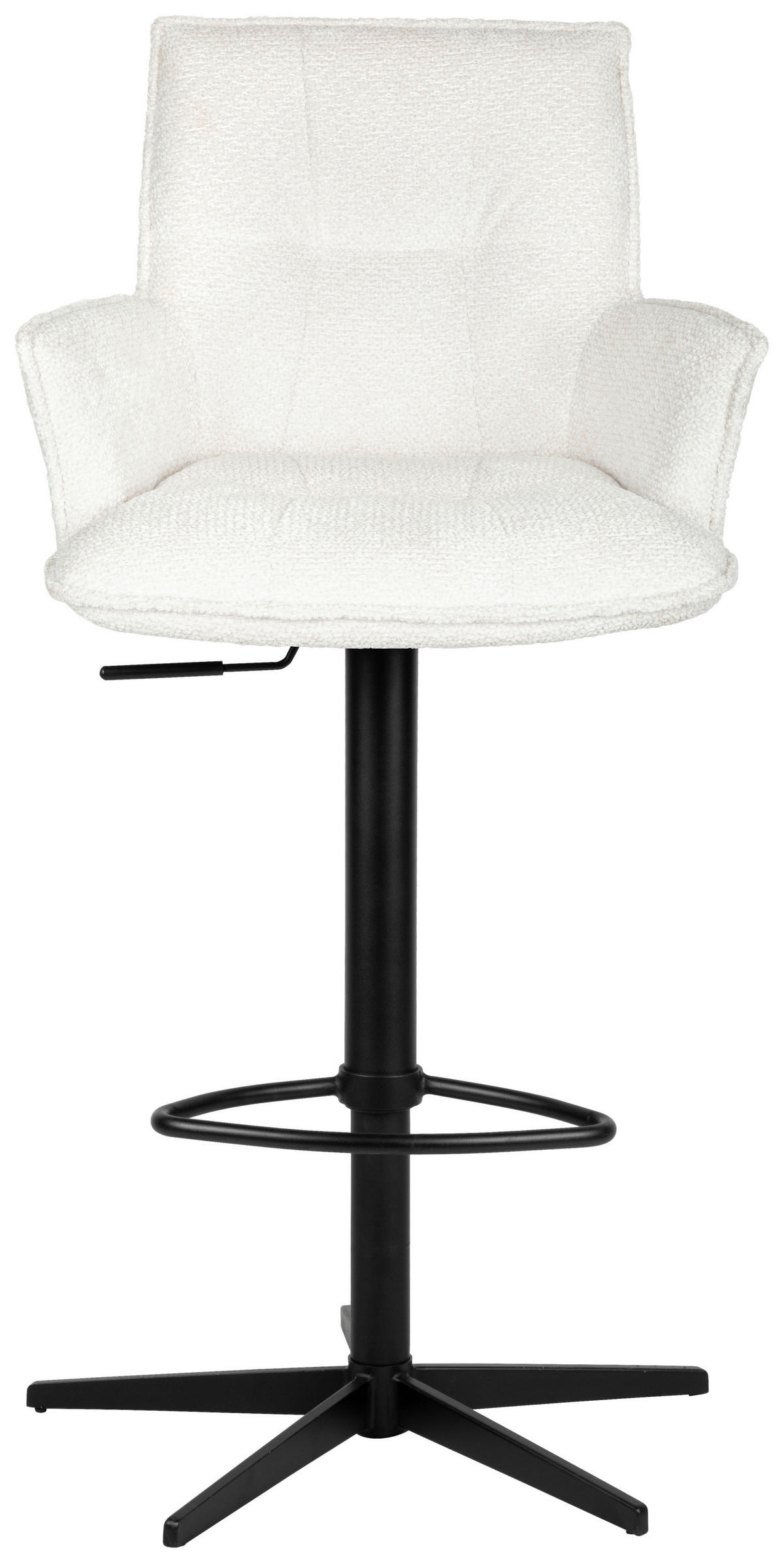 BARHOCKER in Metall, Textil Creme, Schwarz  - Creme/Schwarz, Design, Textil/Metall (56/103-120/55cm) - Niels Andersson