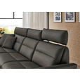 ECKSOFA  in Echtleder Dunkelgrau  169/298 cm  - Dunkelgrau/Schwarz, Design, Leder/Metall (169/298cm) - Dieter Knoll