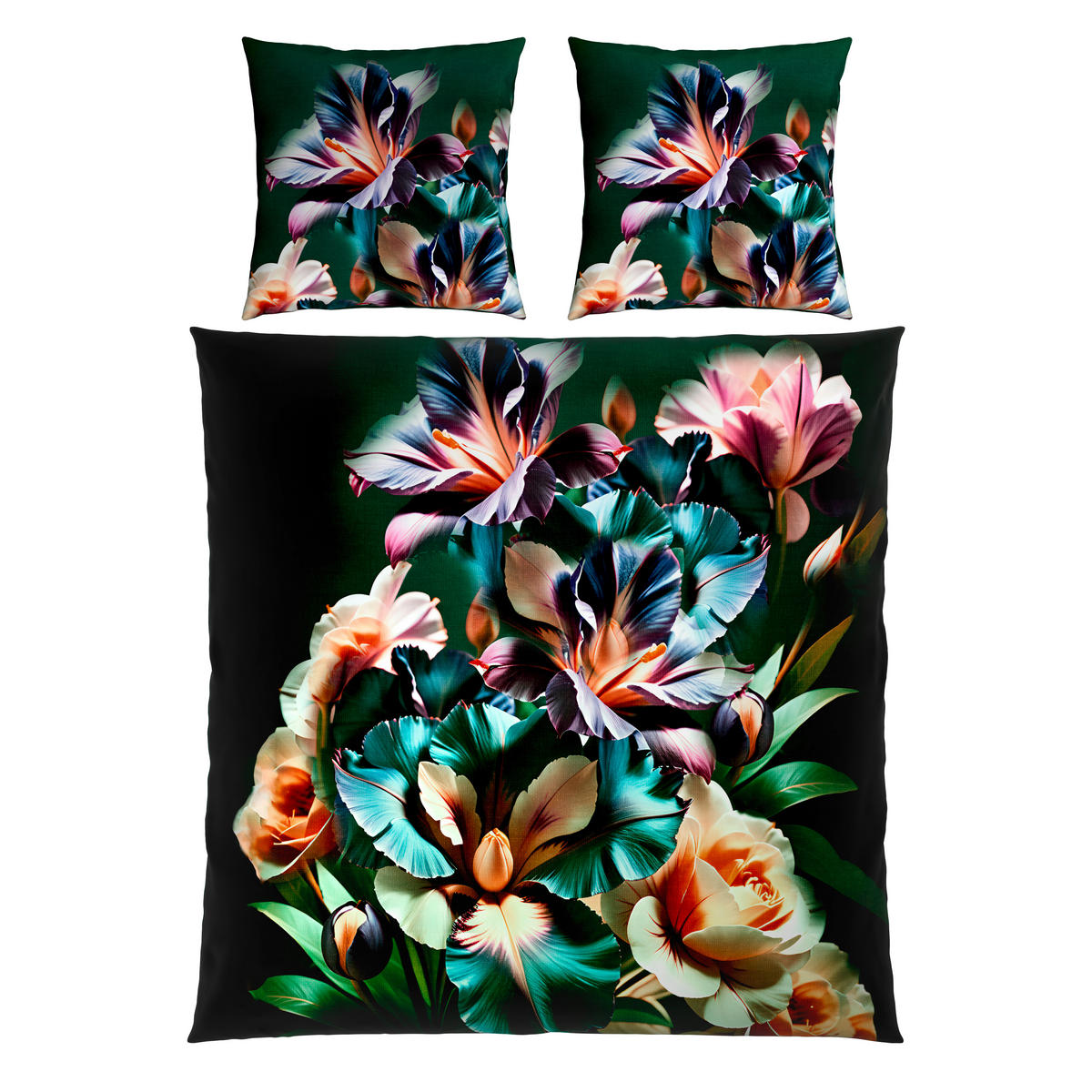 WENDEBETTWÄSCHE Satin 200/200 cm  - Grün, Textil (200/200cm) - Novel