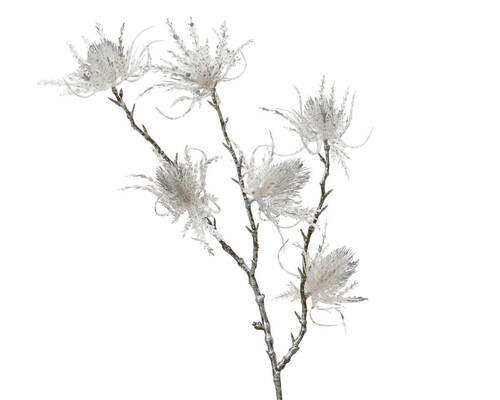 UKRASNA GRANČICA - srebrna, Osnovno, plastika (67cm)