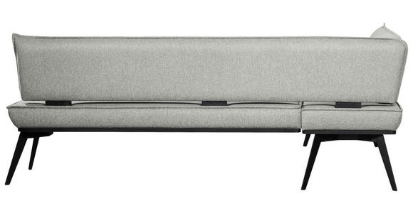 ECKBANK 165/235 cm Webstoff Schwarz, Hellgrau Buche massiv   - Hellgrau/Schwarz, Basics, Holz/Textil (165/235cm) - Carryhome