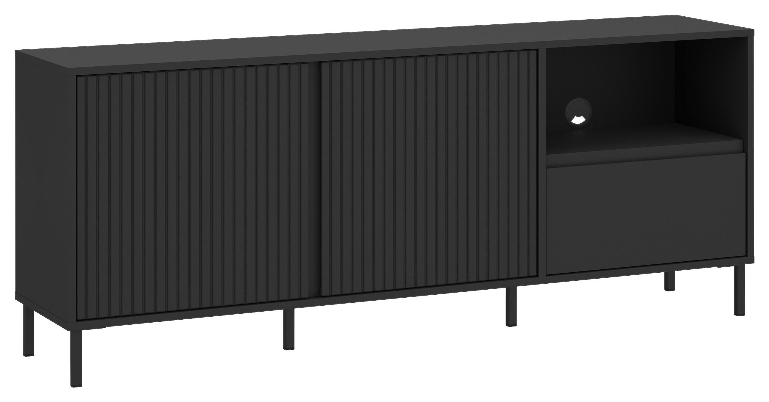 TV-ELEMENT - Anthrazit/Schwarz, Trend, Holzwerkstoff/Metall (157,8/65,4/40cm) - Hom`in